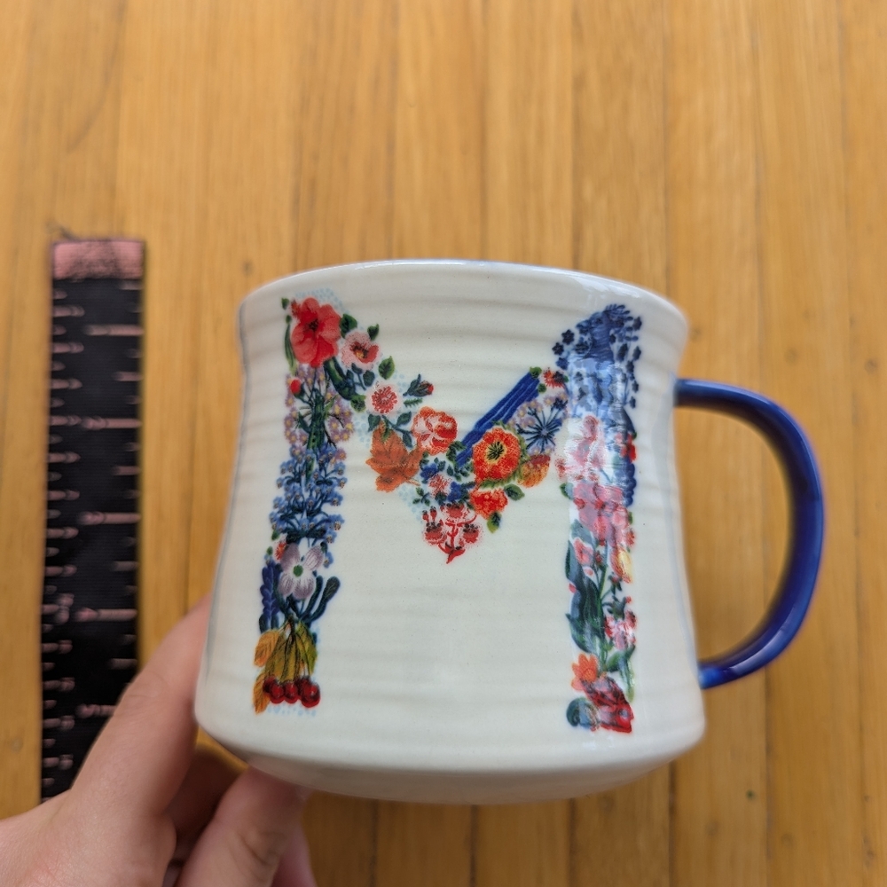 Anthropologie Nathalie Lete Bouquet Monogram Mug M